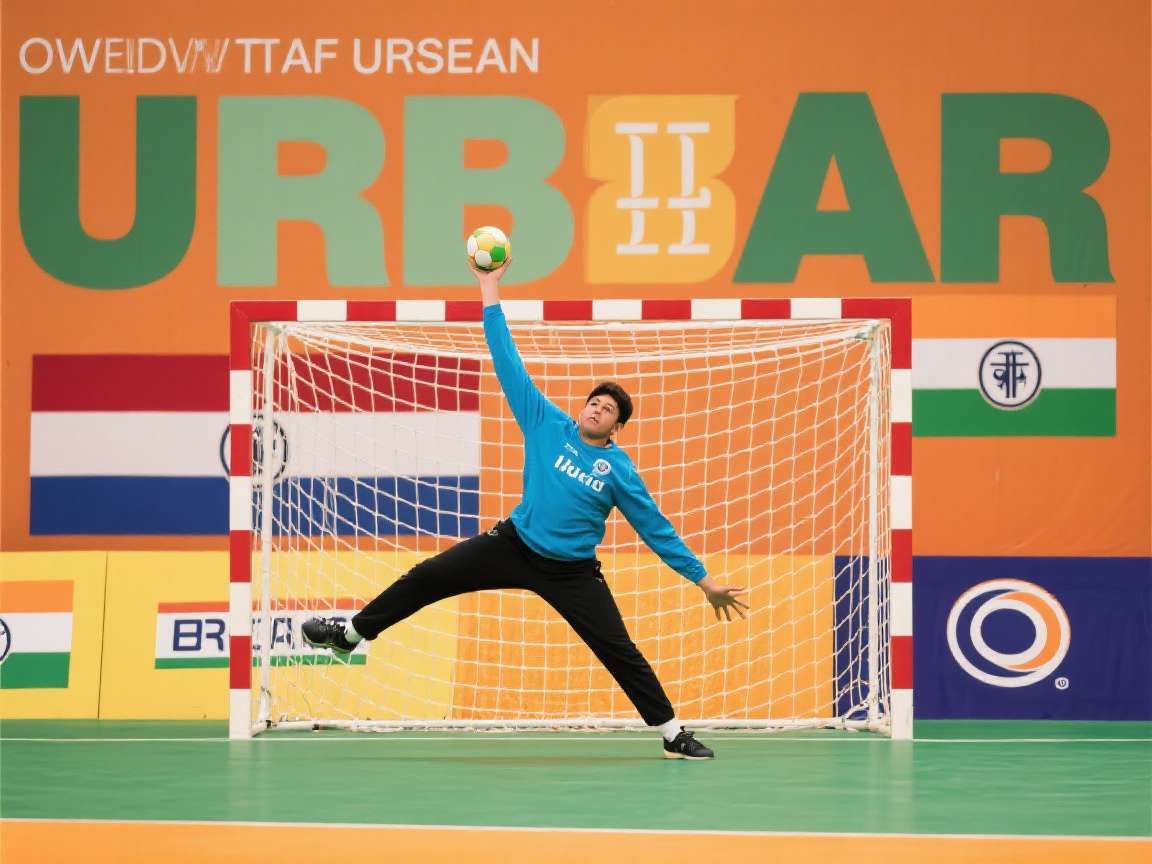 Urban Handball India Gameplay Screenshot Urban Handball India Gameplay Screenshot showing 3v3 match on Mumbai street court